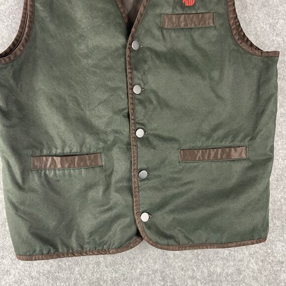 Vintage Cabelas Vest Mens XL Green Button Canvas Lined Workwear Utility Outdoor - Picture 2 of 15